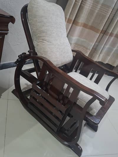 Like New Relaxer Wooden Chair | Premium Sheesham Wood | Walnut Finish