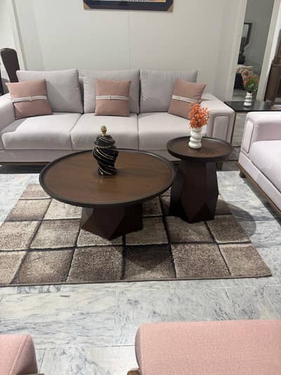 diamond round coffee table (two pieces)
