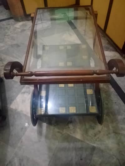 original sheesham wood tea trolley