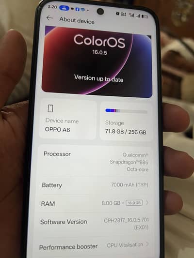 OPPO A6.16 ram. 256 gb