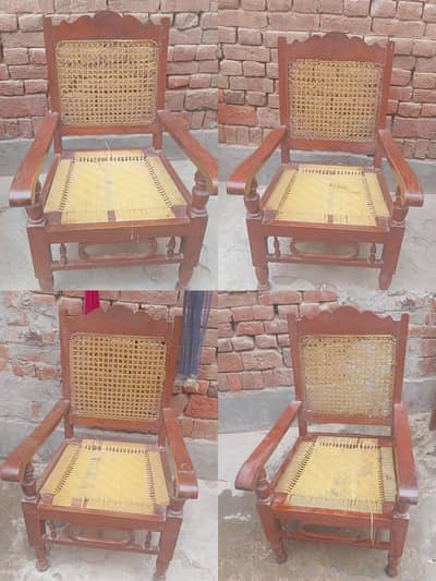 4  wooden chairs