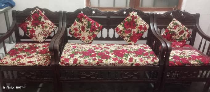 wooden 4 seater sofa set sheeesham