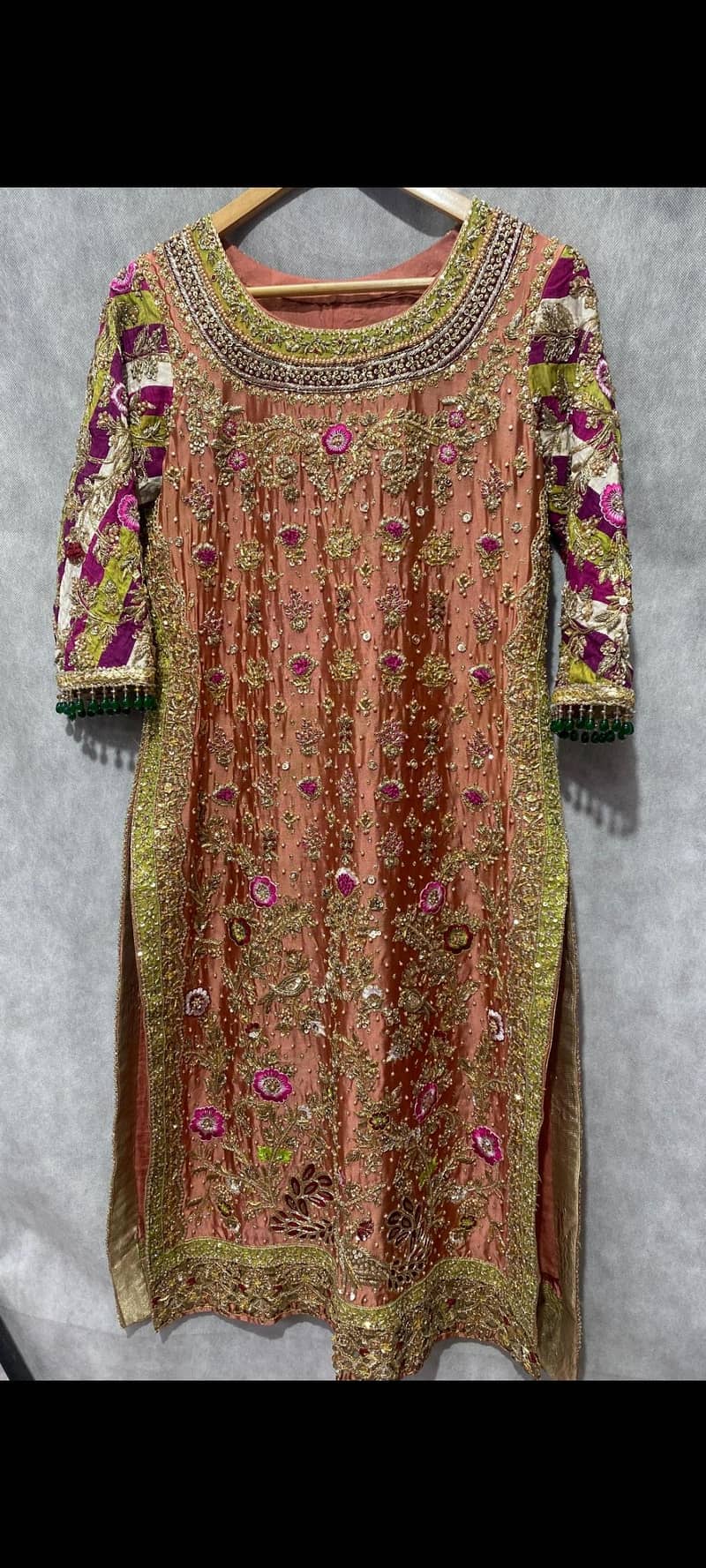 rust colour fully handmade suit 2