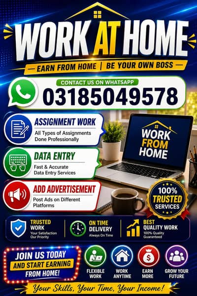 Assignment work and Data entry from home