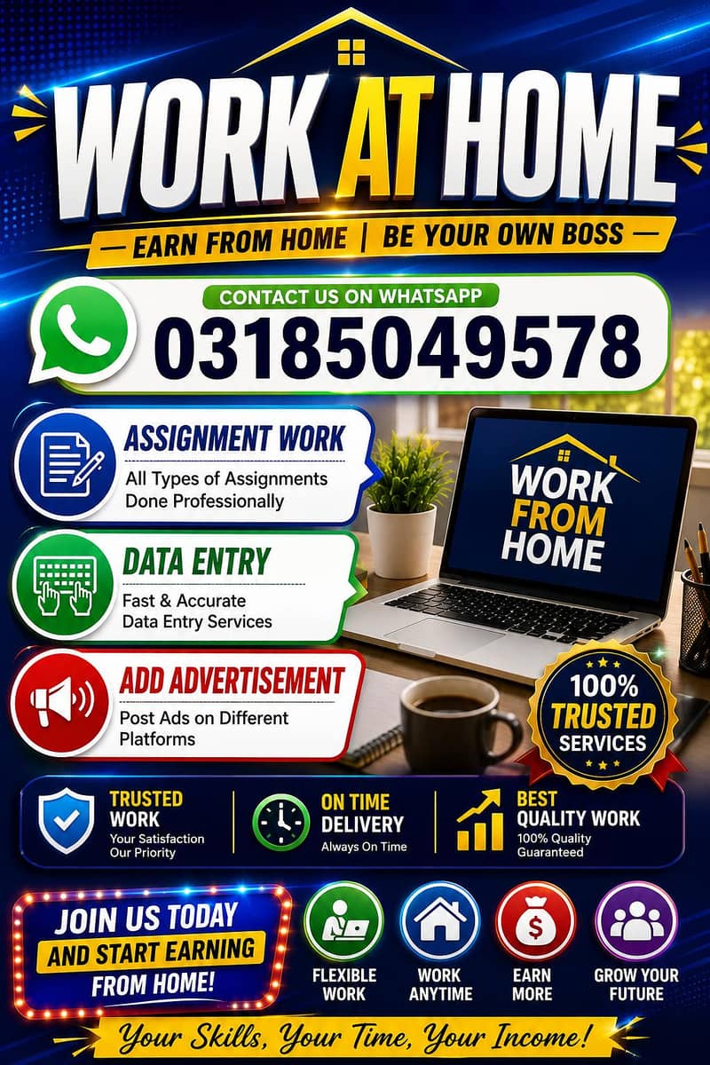 Assignment work and Data entry from home 0