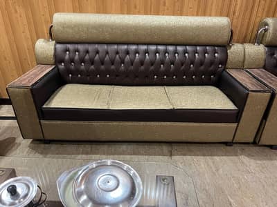 5 seater Sofa and 3 piecec Table set for Sale