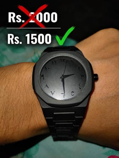 Black hand watch