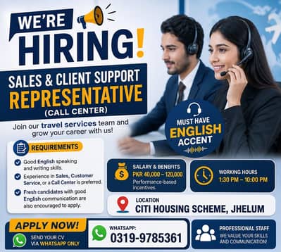 Call Center Jobs in Jhelum | Sales & Customer Support Representative