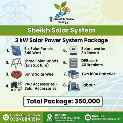3 kilowatt solar system package