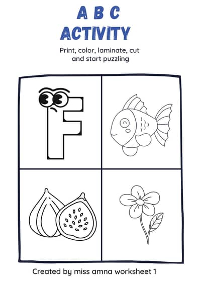 kids ABC alphabet worksheet