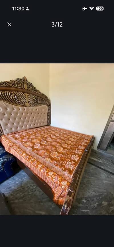 Full size bed with dressing table