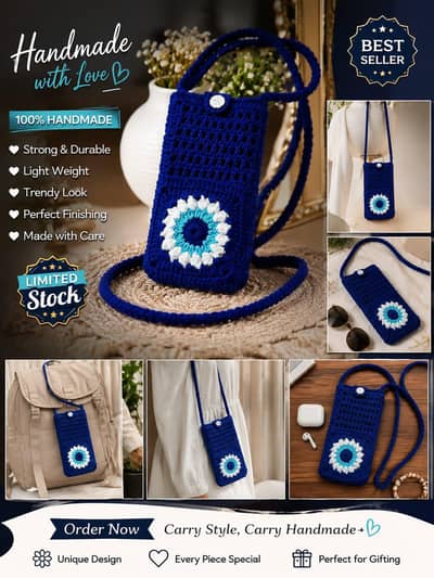 handmade crochet items Mobile pouch keychain bags baby collection