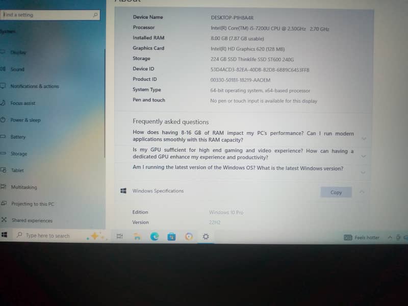 Intel core 15 7 generation 1