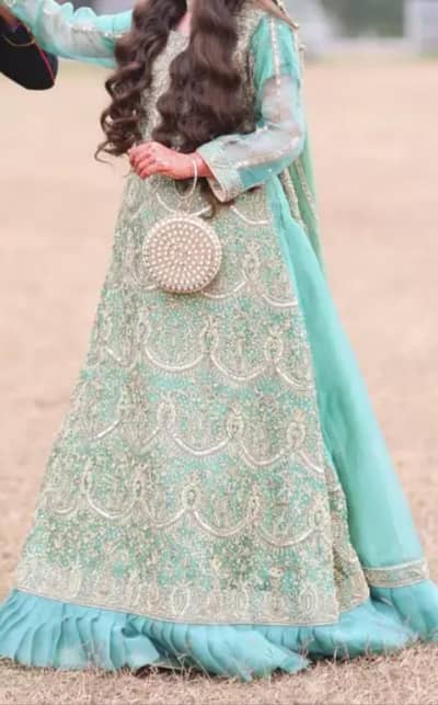 Walima Lehenga sea green colour