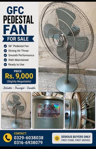 GFC Pedestal Fan  For Sale Price 9000