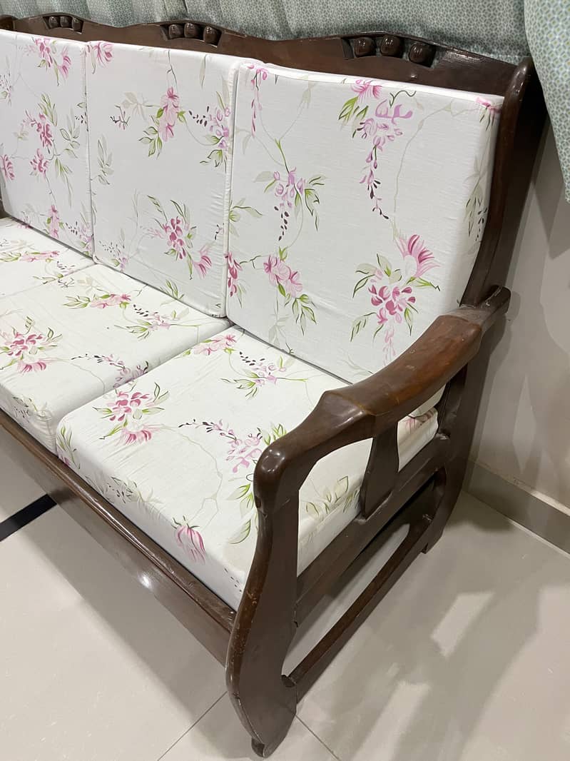 Solid Wood 3-Seater Sofa 1