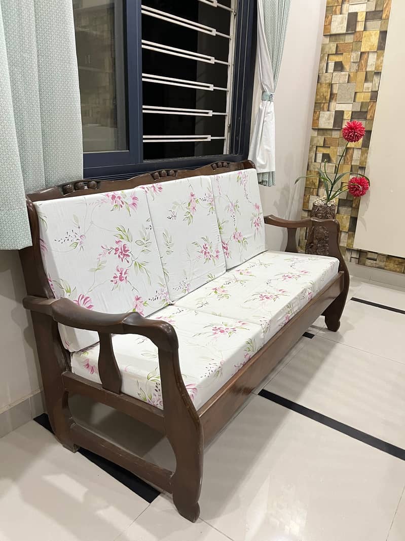 Solid Wood 3-Seater Sofa 2