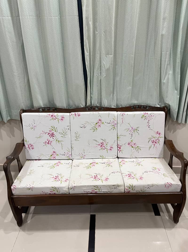 Solid Wood 3-Seater Sofa 3