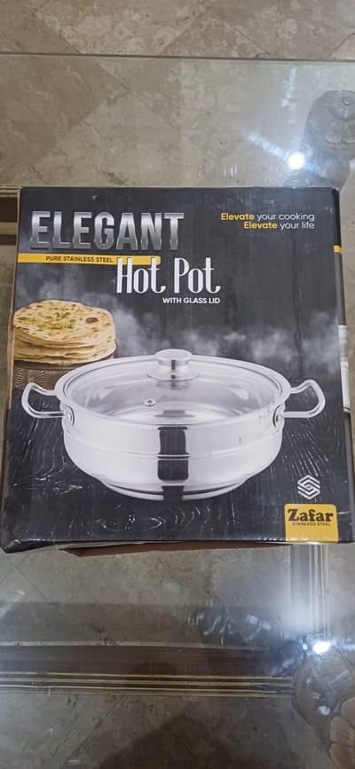 stainless steel hotpot set with glass lid