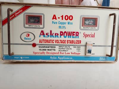Askr Power A-100 10000W Automatic Voltage Stabilizer | Pure Copper