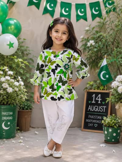 14 August 2 pcs Girl Shirt And Trouser Suit