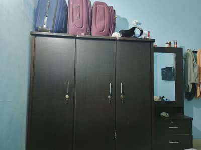 Bed + Almari + Dressing table