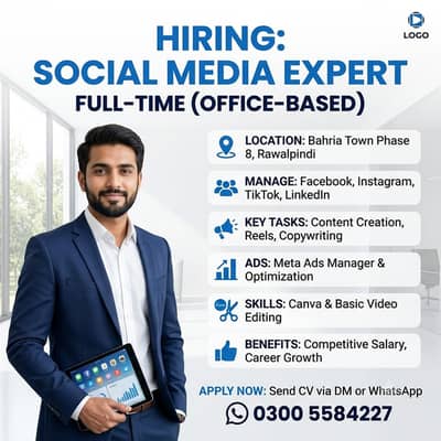 Social Media Expert Required | Office-Based Jobs | Social Media Jobs