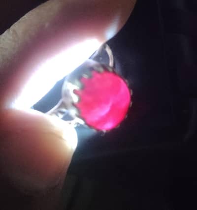 Ruby stone chandi ring