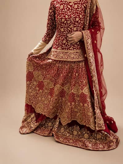 bridal lehnga with shirt