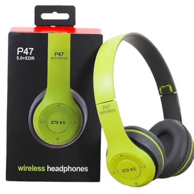 P47 Bluetooth Headset with Subwoofer (Green & Black)