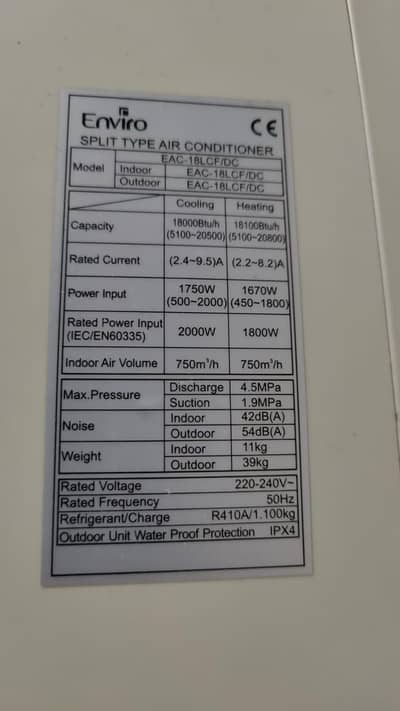 Enviro 1.5 Ton Inverter AC for Sale