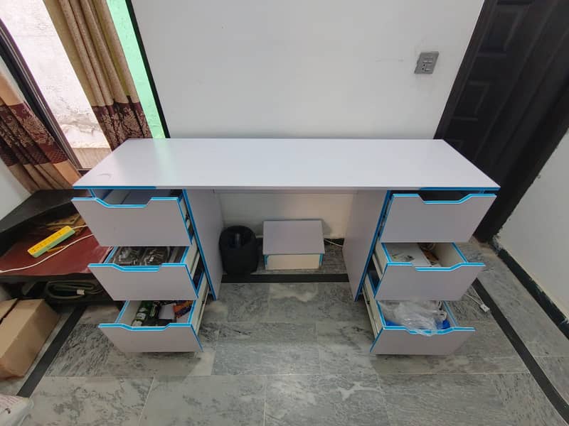 Customized Computer Table with 6 Drawers 5