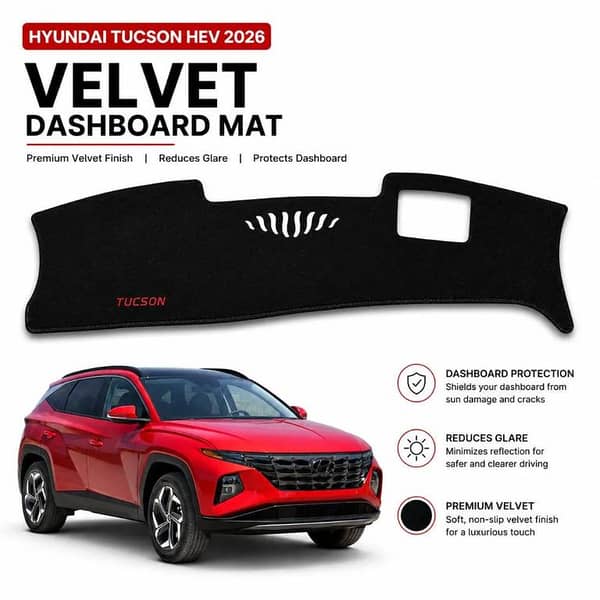 Hyundai Tucson HEV 2026 Velvet Dashboard Mat | Premium Anti-Glare Dashboard Cover | Custom Fit UV Protection