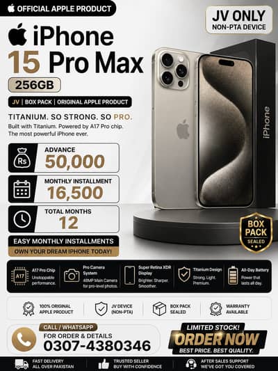 Apple iPhone 15 Pro Max Non Pta jv On Easy Installment Plan