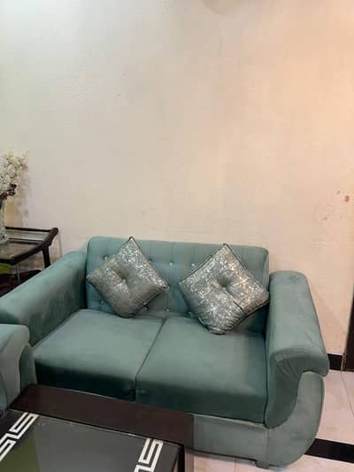 olive green sofa