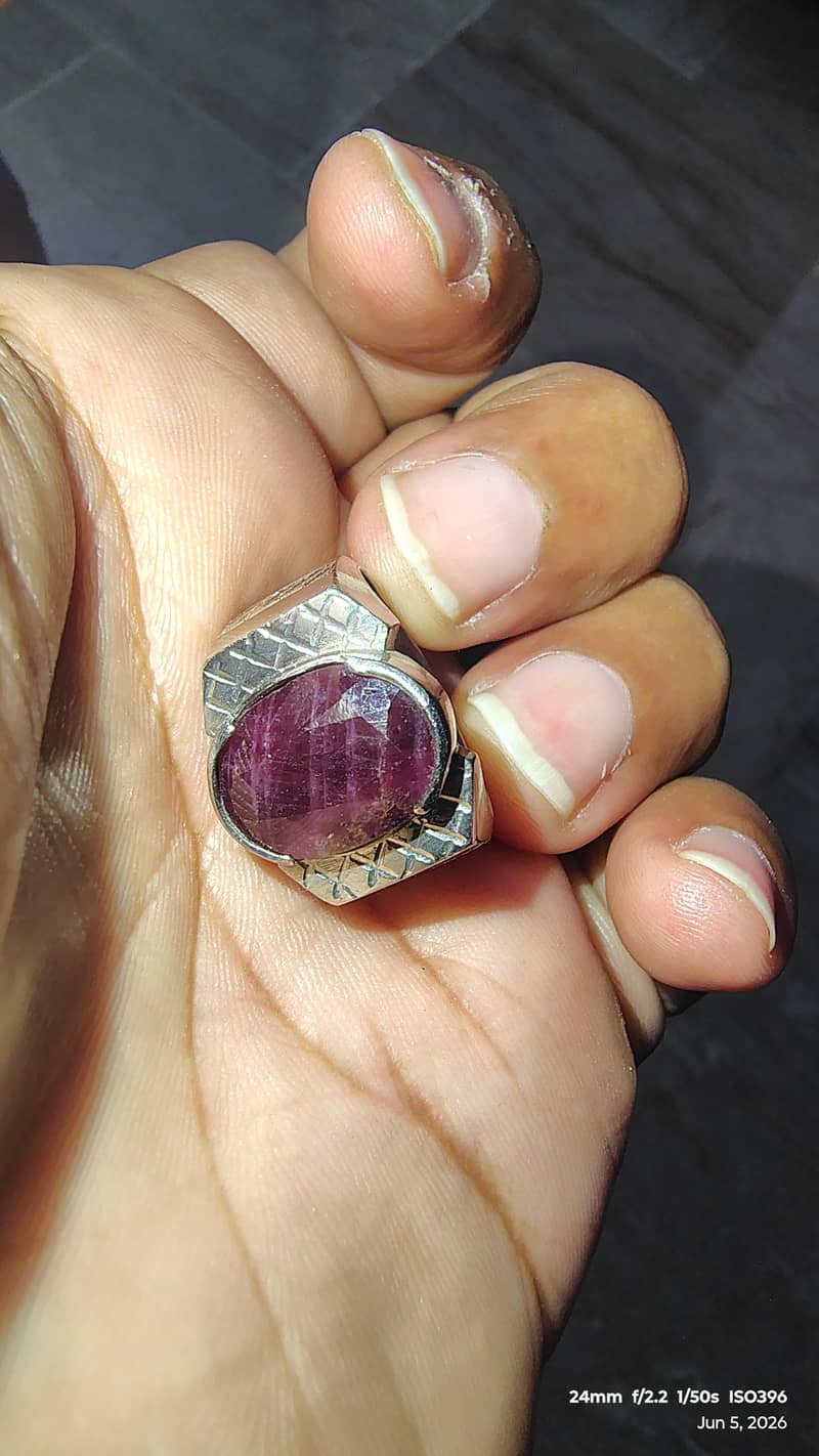 Natural Ruby in silver 2