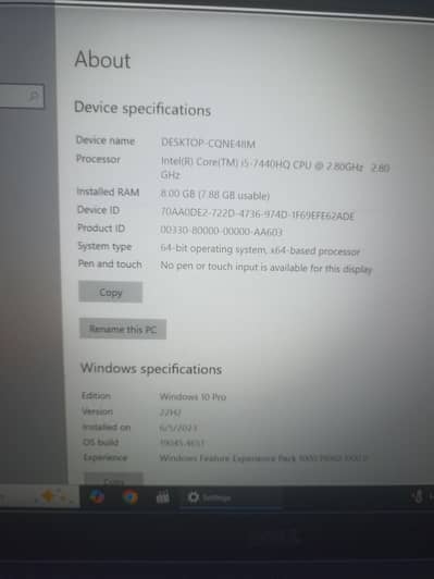 Dell i5 7th Generation