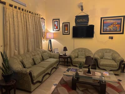 Pistachio green colour 5 seater sofa set. With 5 cushions.