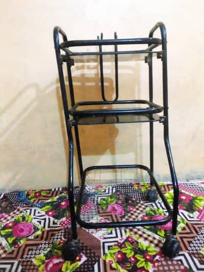 Glass Coffee Table with Metal Frame – Good Condition