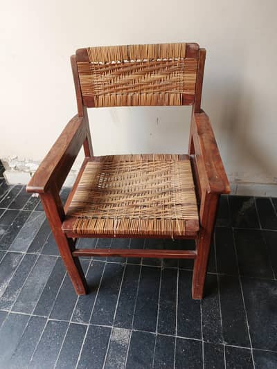 one table and three chairs