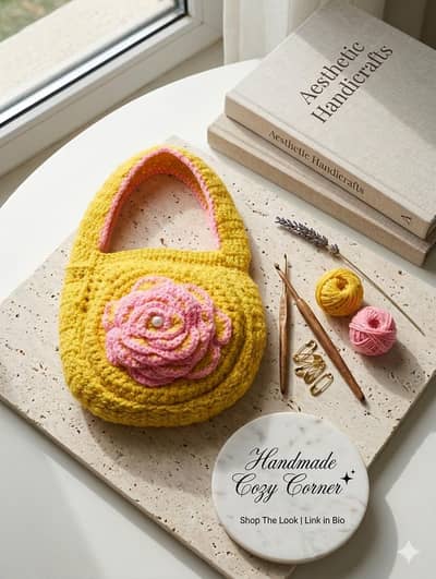 Handmade Round Crochet Purse | Cute Summer Shoulder Bag