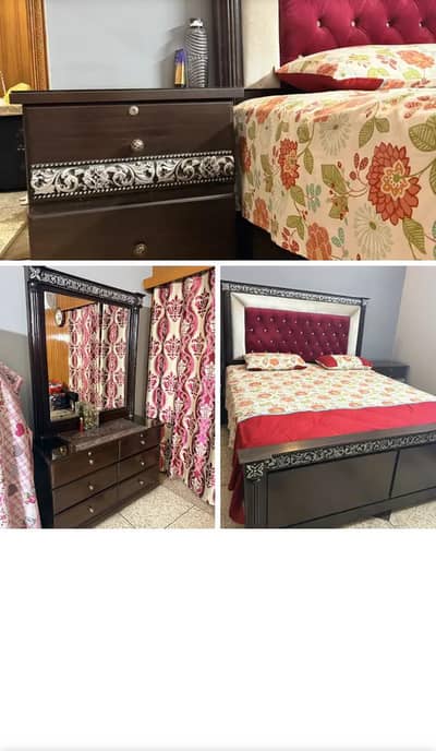 wooden bed set with out mattress