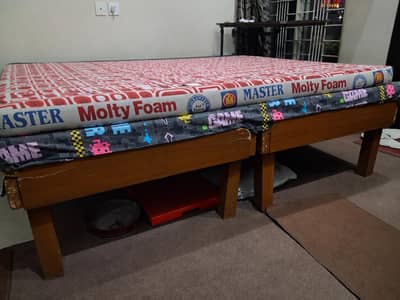 Queen Size Bed for sale (Two single Beds)