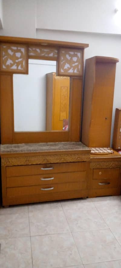 Furniture set bed. side tables, dressing table, 3 door wardrobe