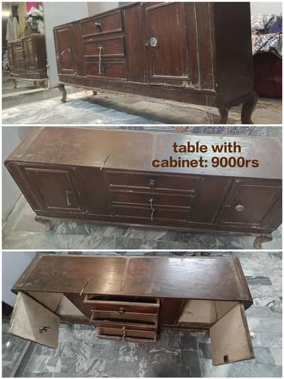 table with cabinet