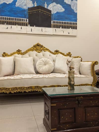 original sheesham white 5seater sofa set