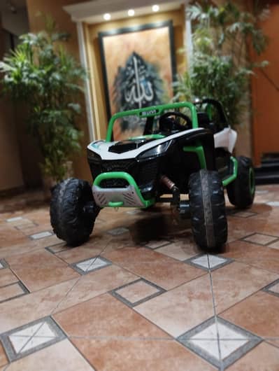 beautiful green and white kids car