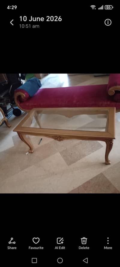 solid woodon coffee table  victorian style
