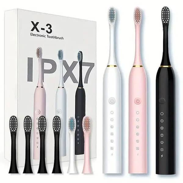 X3 Sonic Electric Toothbrush Rechargeable | USB Fast Charging Toothbrush with 5 Modes Deep Cleaning Whitening & Gum Care