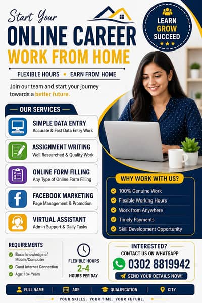 Work for Home Opportunities Data Entry Jobs | Assignment Work |